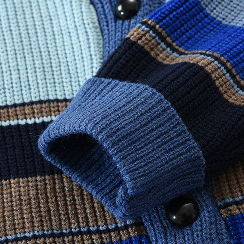 Naoya｜メンズ カラーブロック ラペル セーター ジャケット