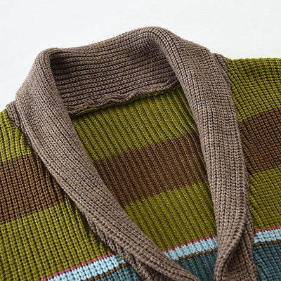 Naoya｜メンズ カラーブロック ラペル セーター ジャケット