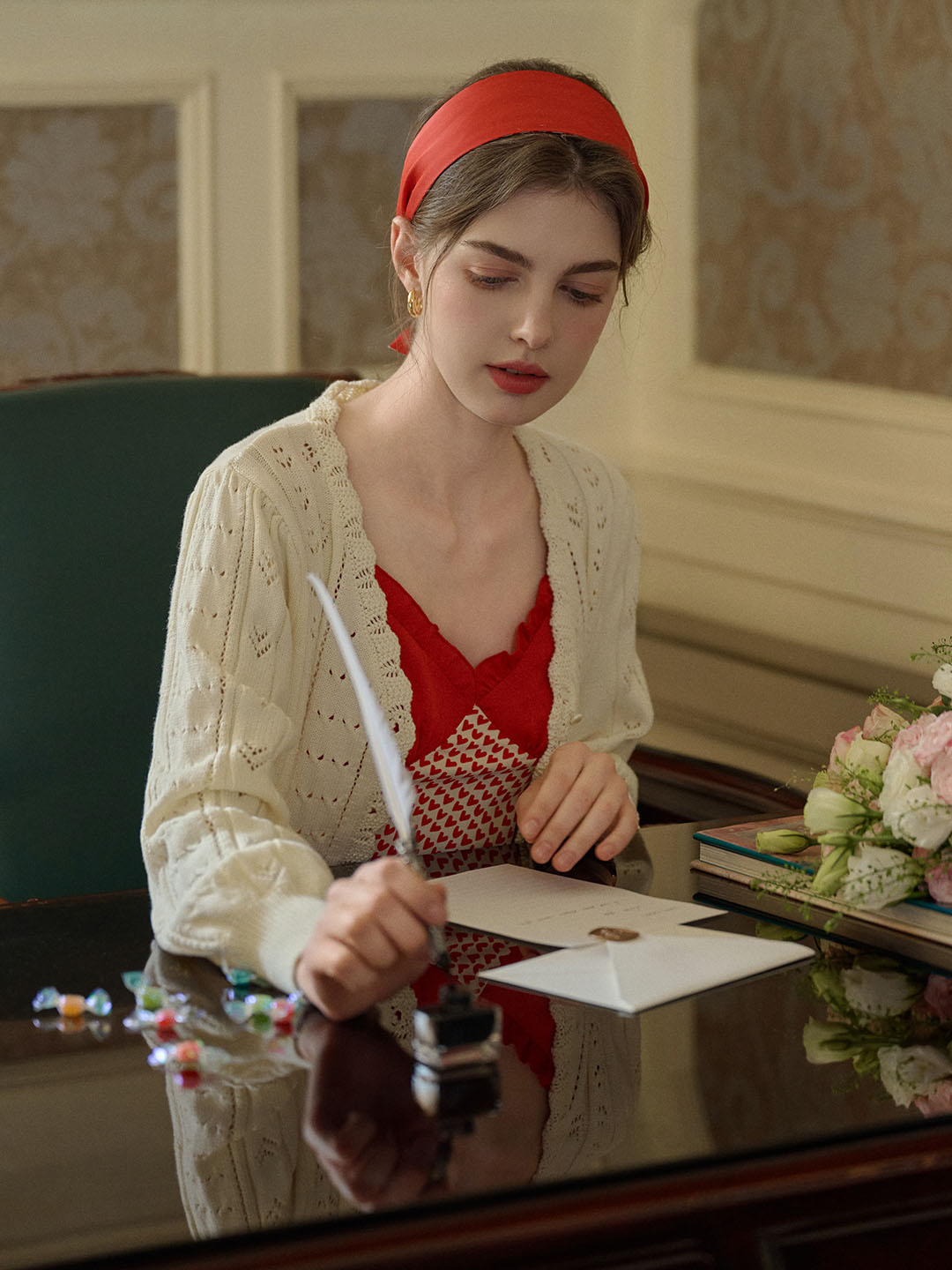 Miyako｜Vネック ニットカーディガン