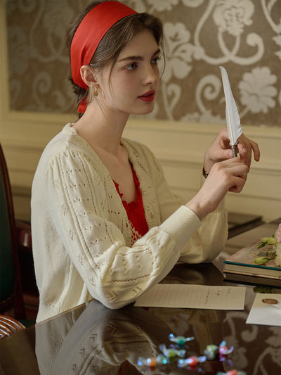 Miyako｜Vネック ニットカーディガン