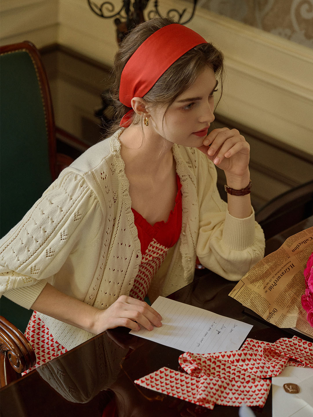 Miyako｜Vネック ニットカーディガン