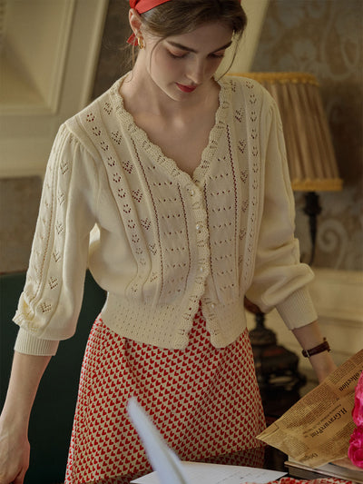 Miyako｜Vネック ニットカーディガン