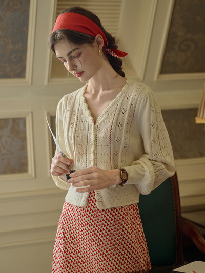 Miyako｜Vネック ニットカーディガン