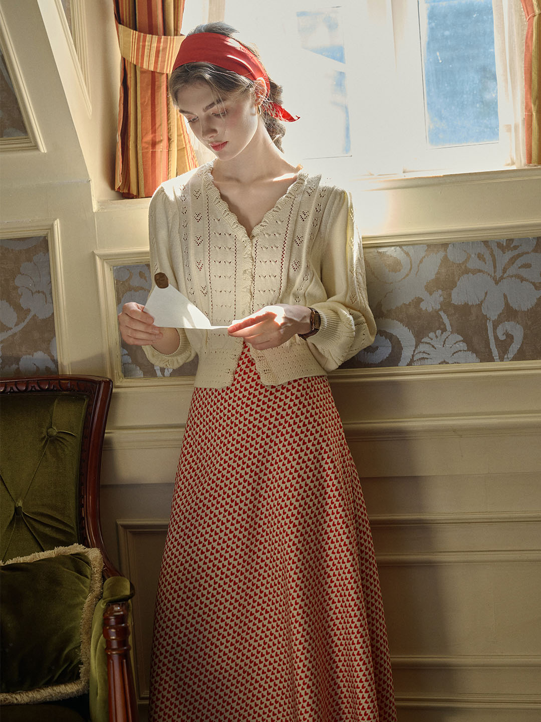 Miyako｜Vネック ニットカーディガン