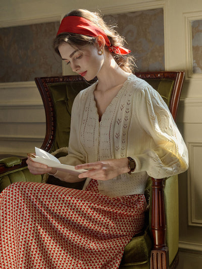 Miyako｜Vネック ニットカーディガン