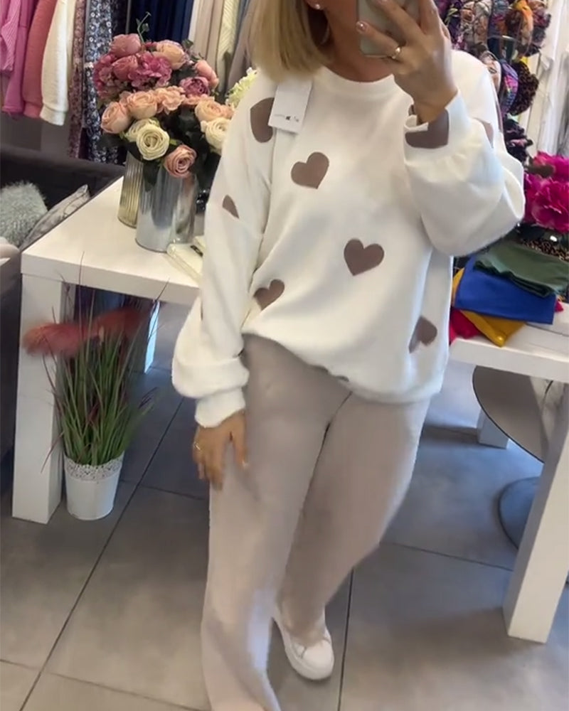 Arika | カジュアルハートプリント2ピースセット