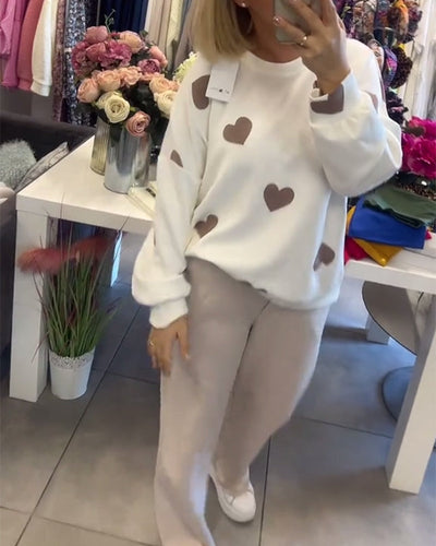 Arika | カジュアルハートプリント2ピースセット