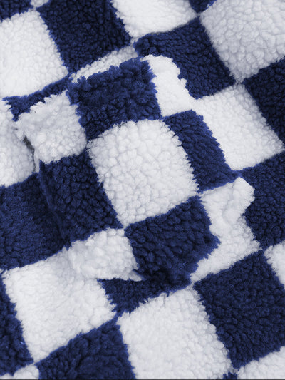 Kazuma｜メンズ チェック柄 フワフワフリースジャケット