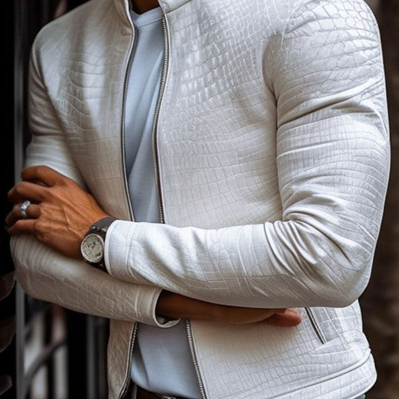 Shun｜メンズ ストーンパターン レザー ジャケット