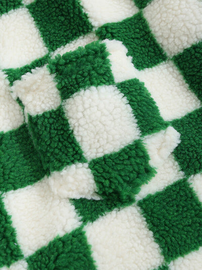 Kazuma｜メンズ チェック柄 フワフワフリースジャケット