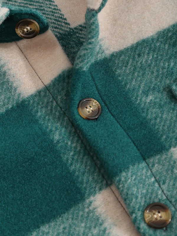 Keiji ｜メンズ チェック柄 ウール混 シャツジャケット