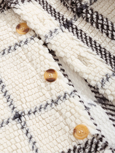 Isamu｜メンズ ヴィンテージチェック フリースラペルジャケット