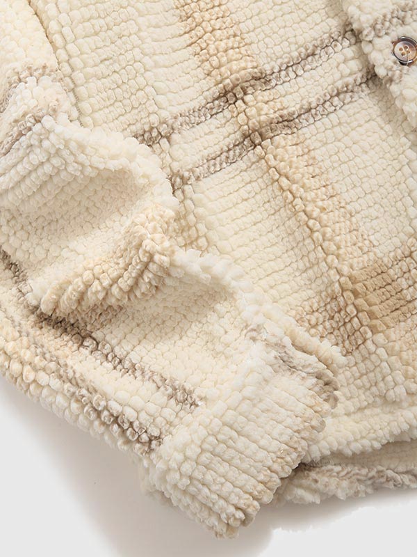 Isamu｜メンズ ヴィンテージチェック フリースラペルジャケット