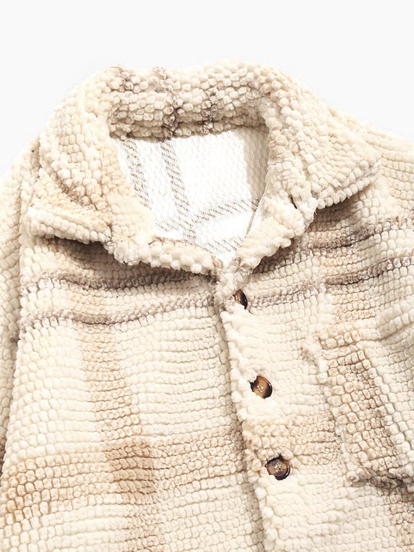 Isamu｜メンズ ヴィンテージチェック フリースラペルジャケット