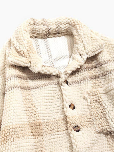 Isamu｜メンズ ヴィンテージチェック フリースラペルジャケット