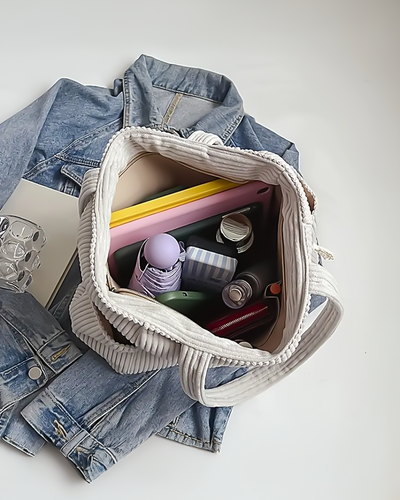 Misaki | コードディテール付きリブトートバッグ