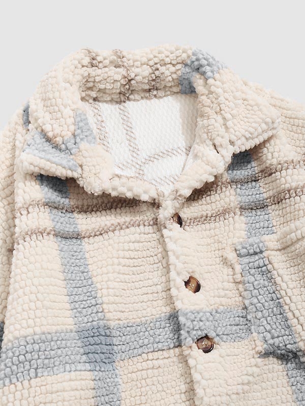 Isamu｜メンズ ヴィンテージチェック フリースラペルジャケット