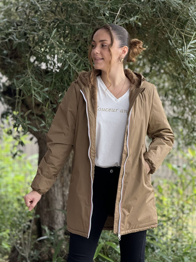 Megumi｜キャメルジップアップバイカージャケット