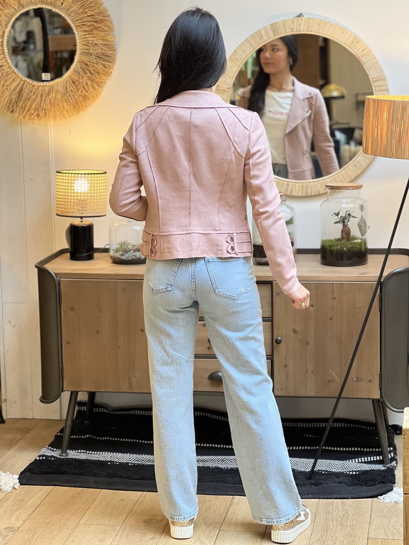 Mayumi｜キャメルジップアップバイカージャケット