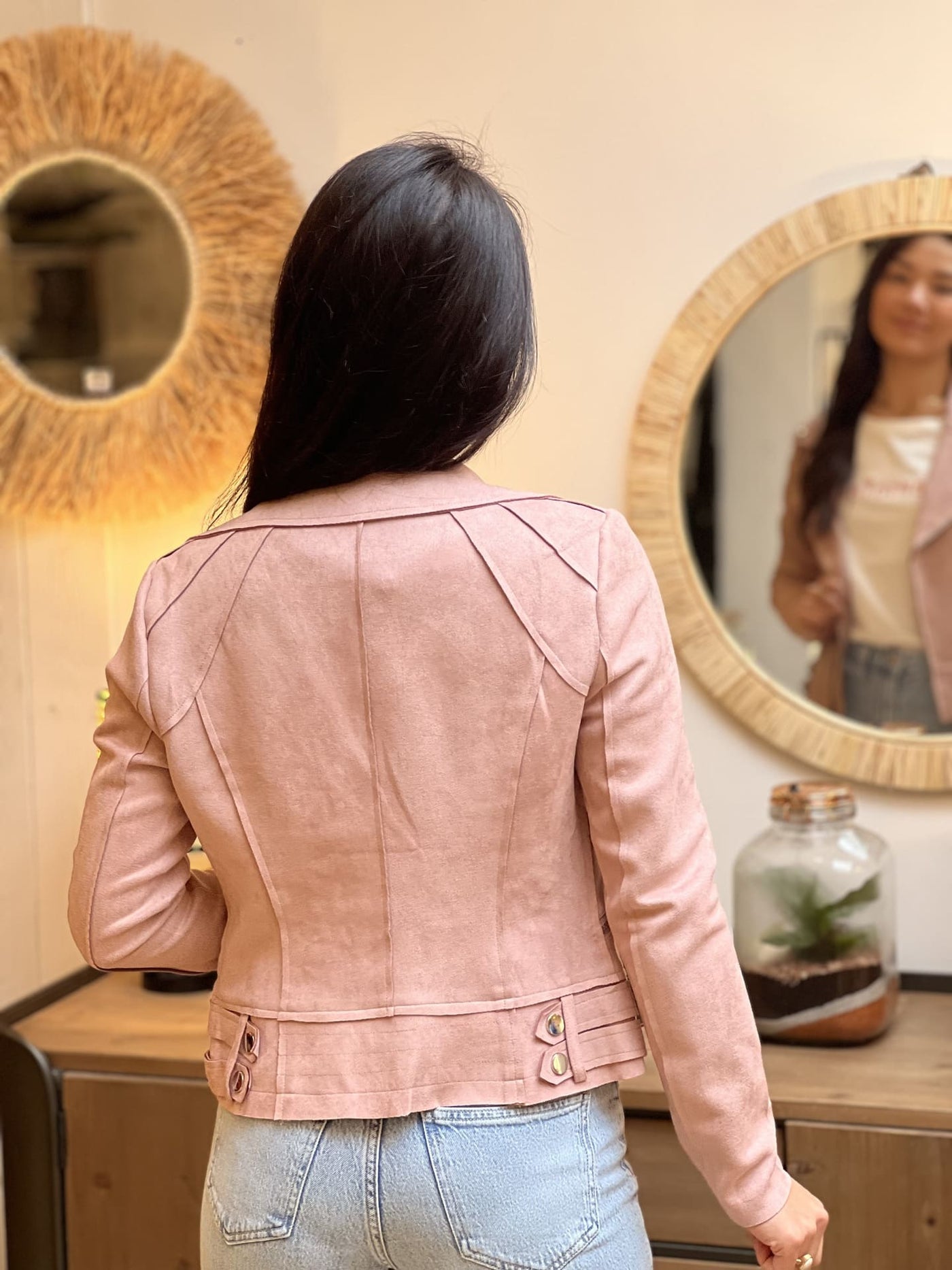 Mayumi｜キャメルジップアップバイカージャケット