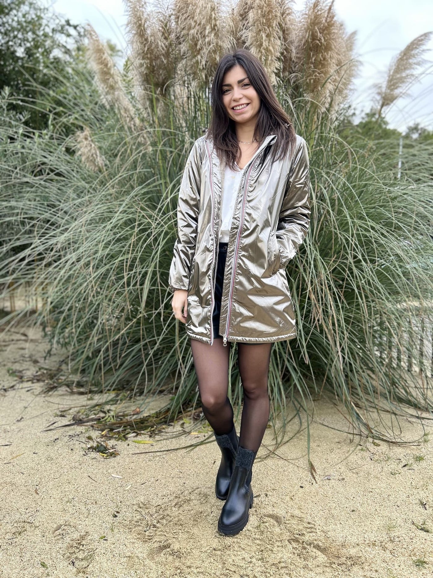 Megumi｜キャメルジップアップバイカージャケット