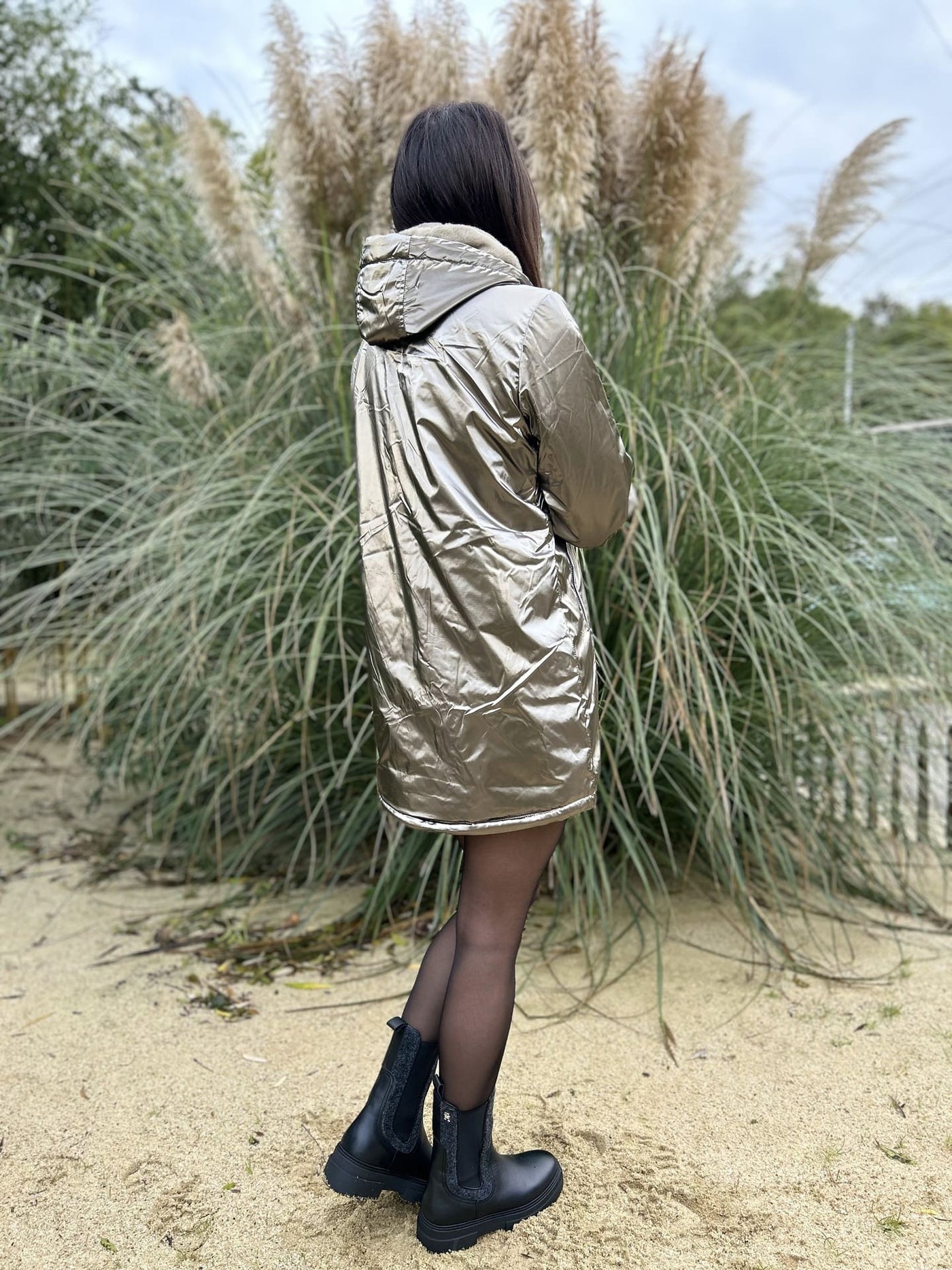 Megumi｜キャメルジップアップバイカージャケット