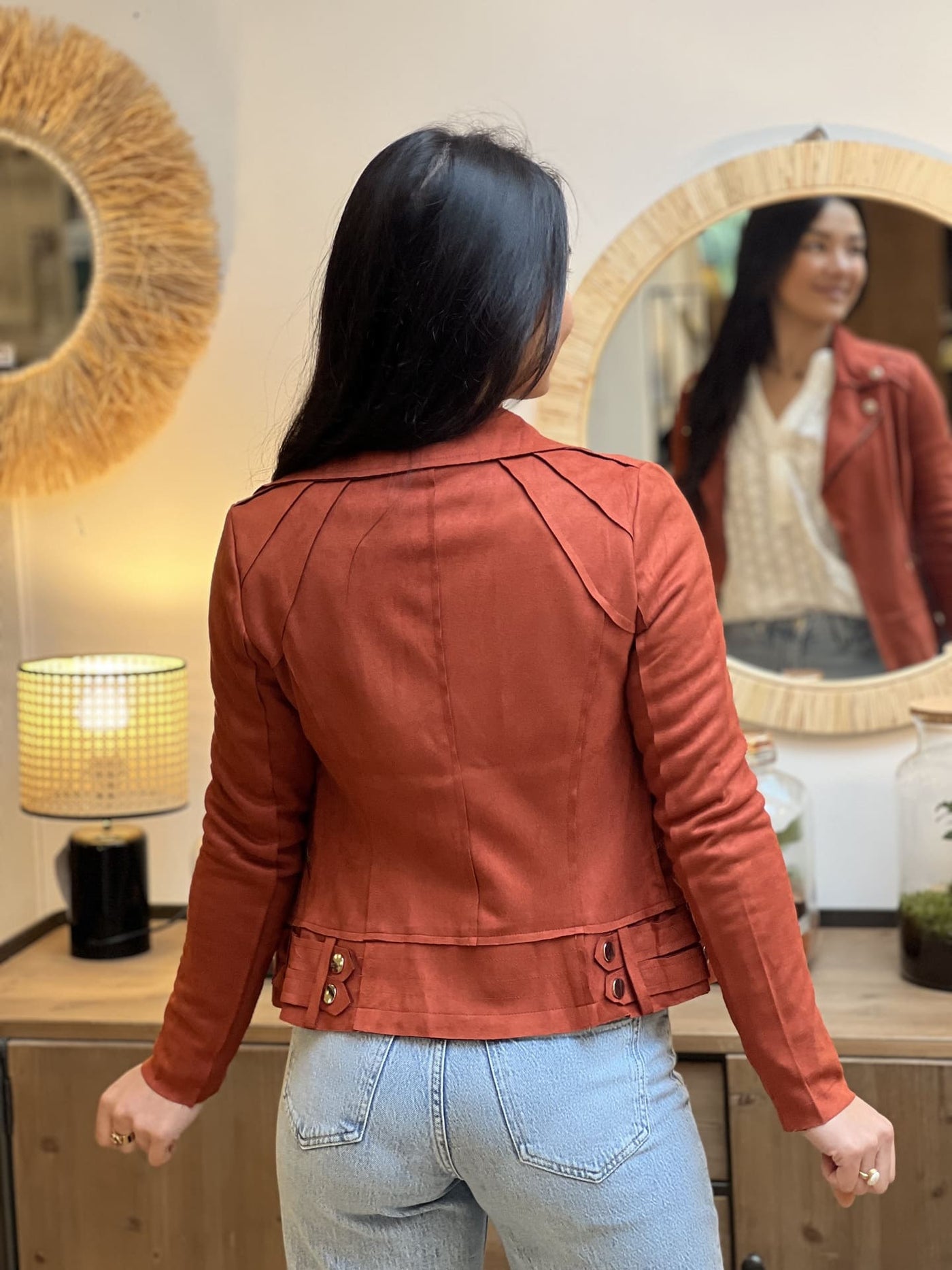 Mayumi｜キャメルジップアップバイカージャケット