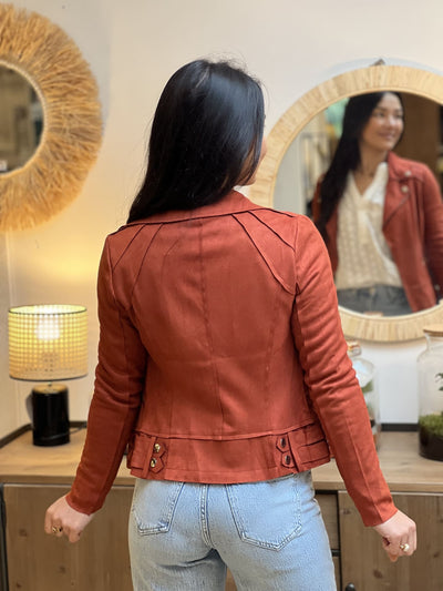 Mayumi｜キャメルジップアップバイカージャケット