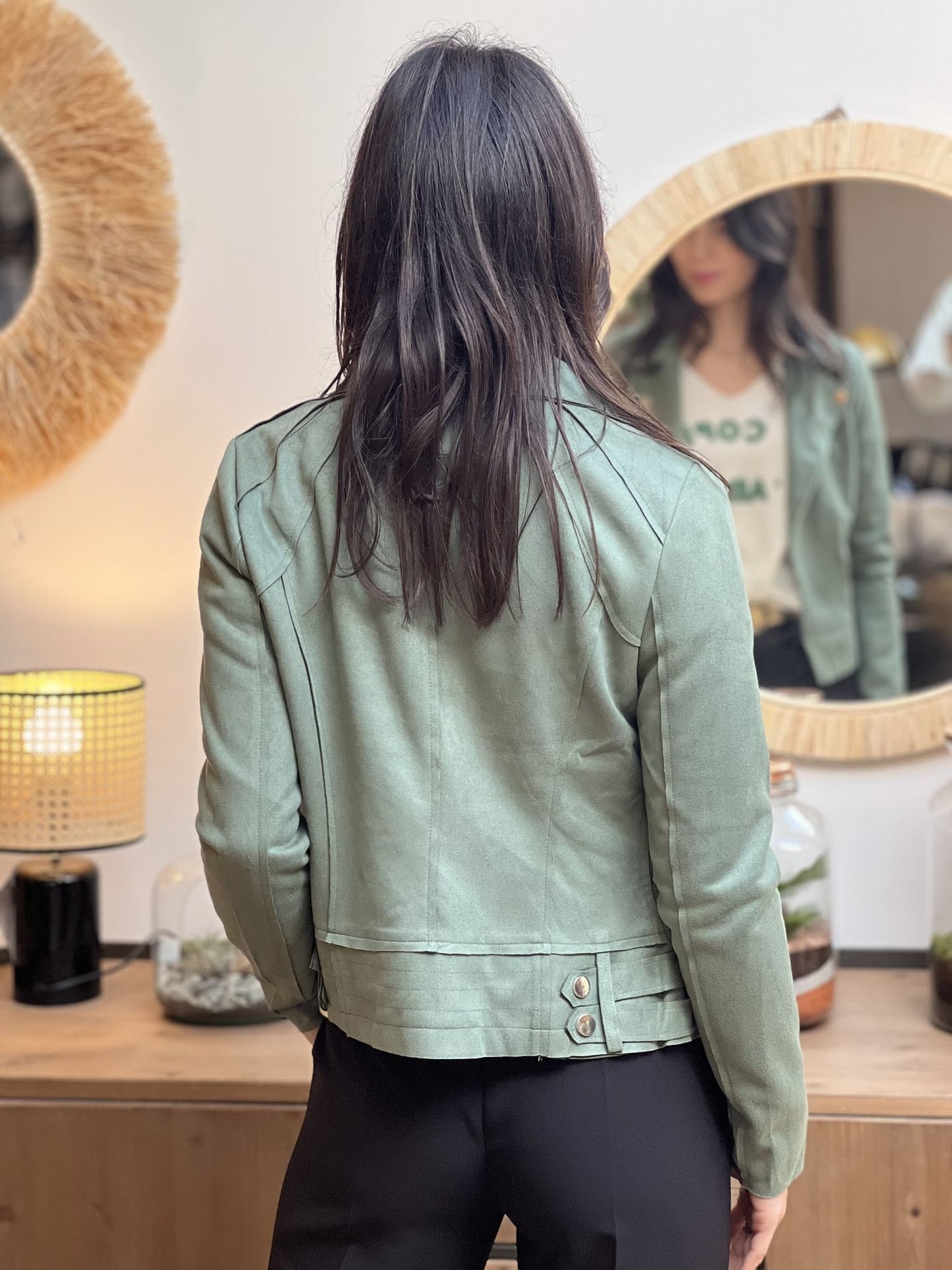 Mayumi｜キャメルジップアップバイカージャケット