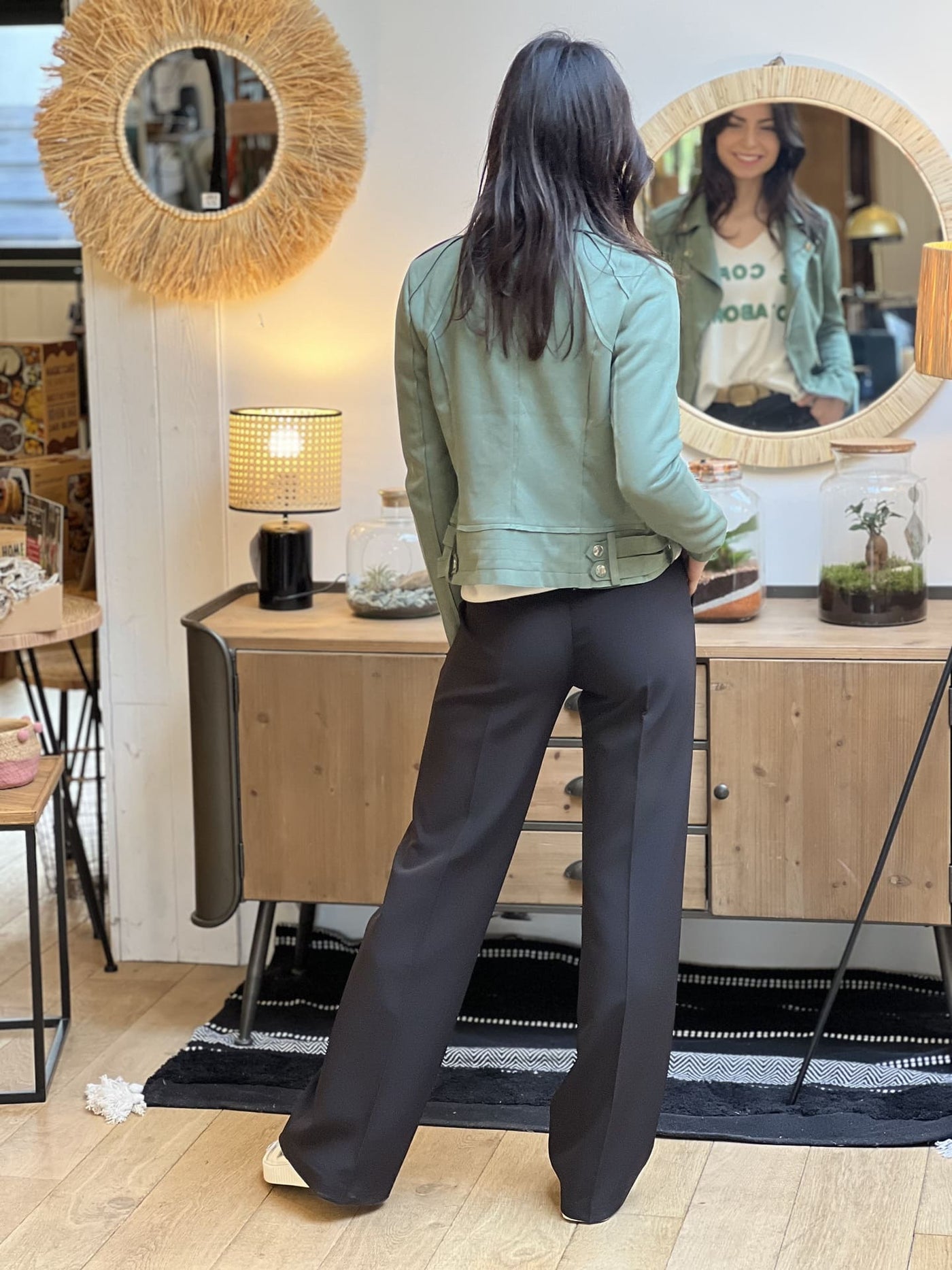 Mayumi｜キャメルジップアップバイカージャケット