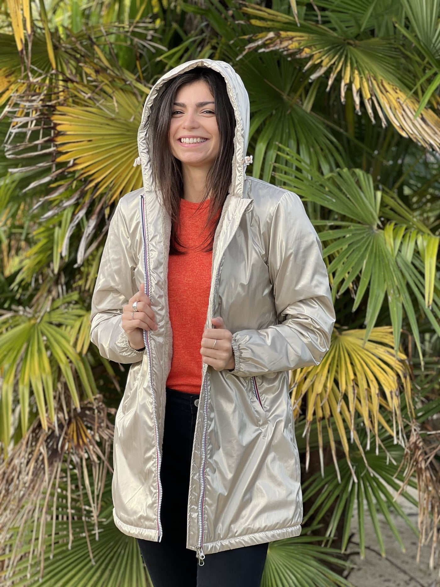 Megumi｜キャメルジップアップバイカージャケット