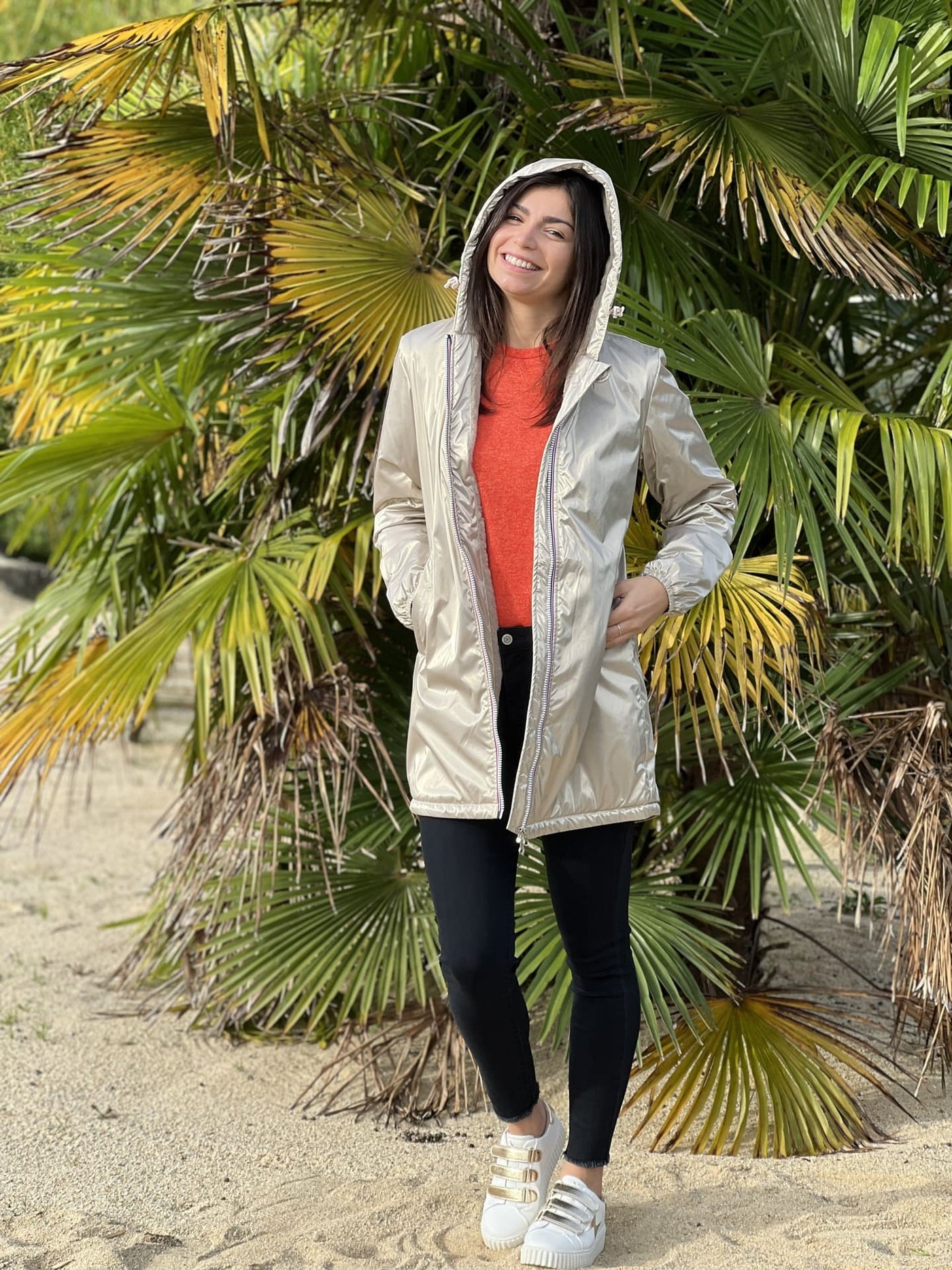 Megumi｜キャメルジップアップバイカージャケット