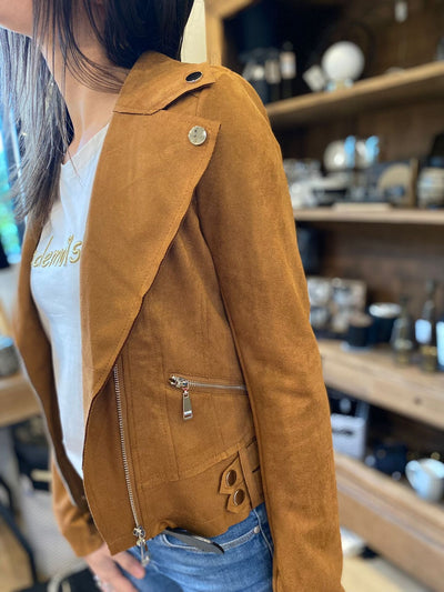 Mayumi｜キャメルジップアップバイカージャケット