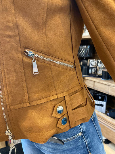 Mayumi｜キャメルジップアップバイカージャケット