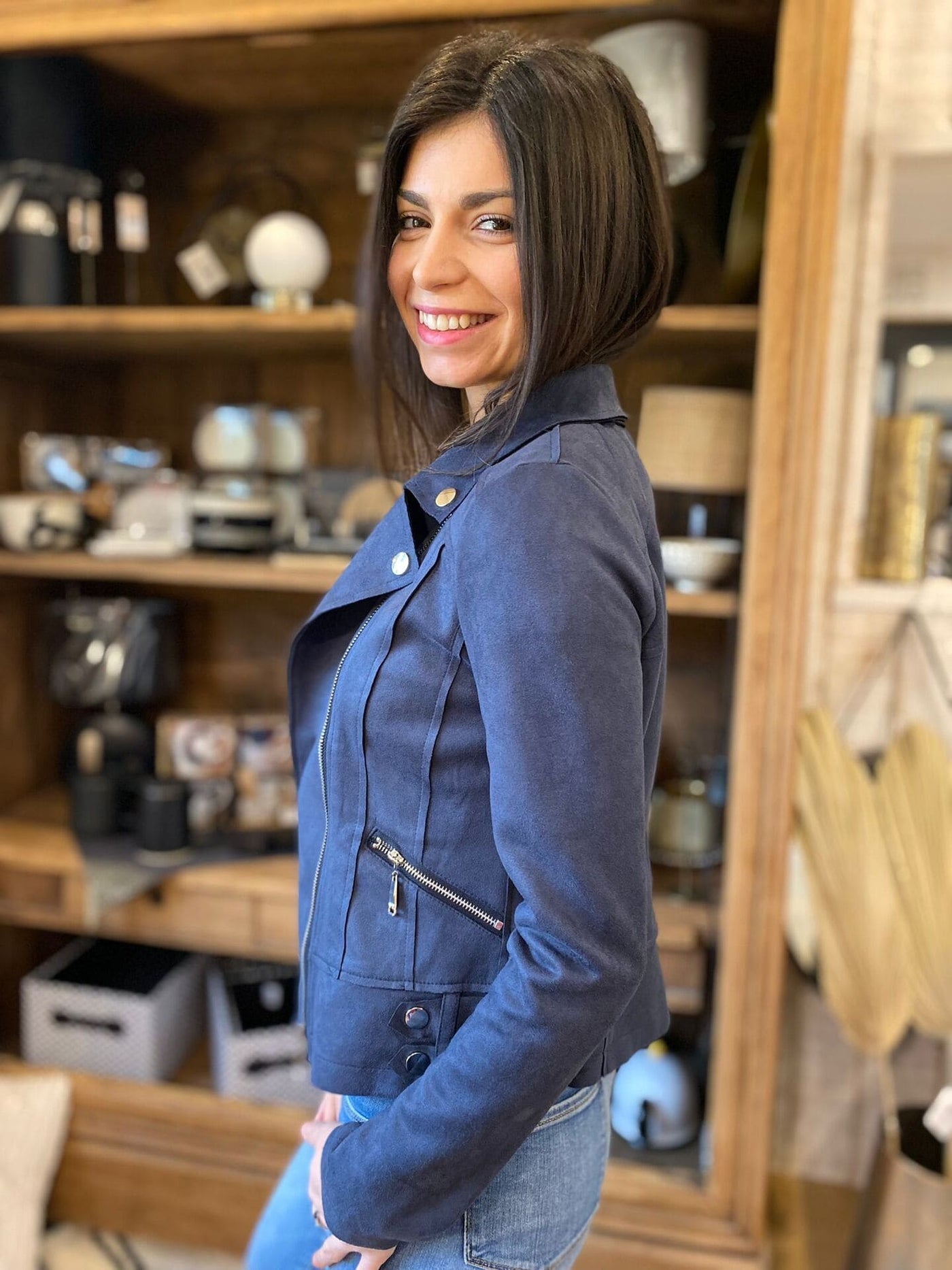 Mayumi｜キャメルジップアップバイカージャケット