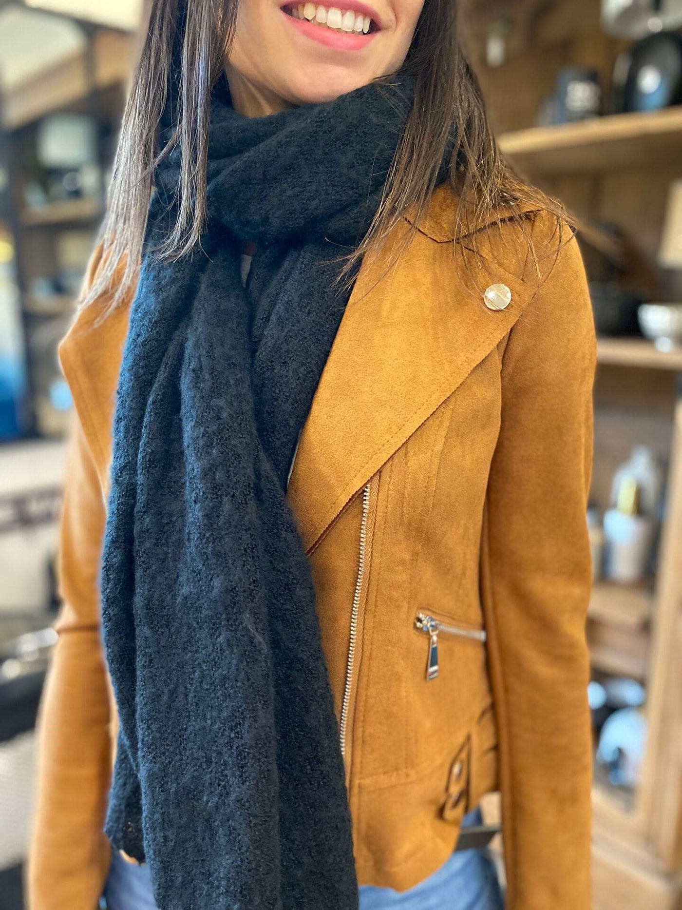 Mayumi｜キャメルジップアップバイカージャケット