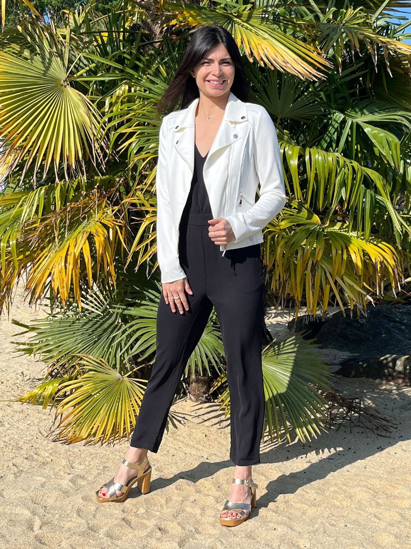 Mayumi｜キャメルジップアップバイカージャケット