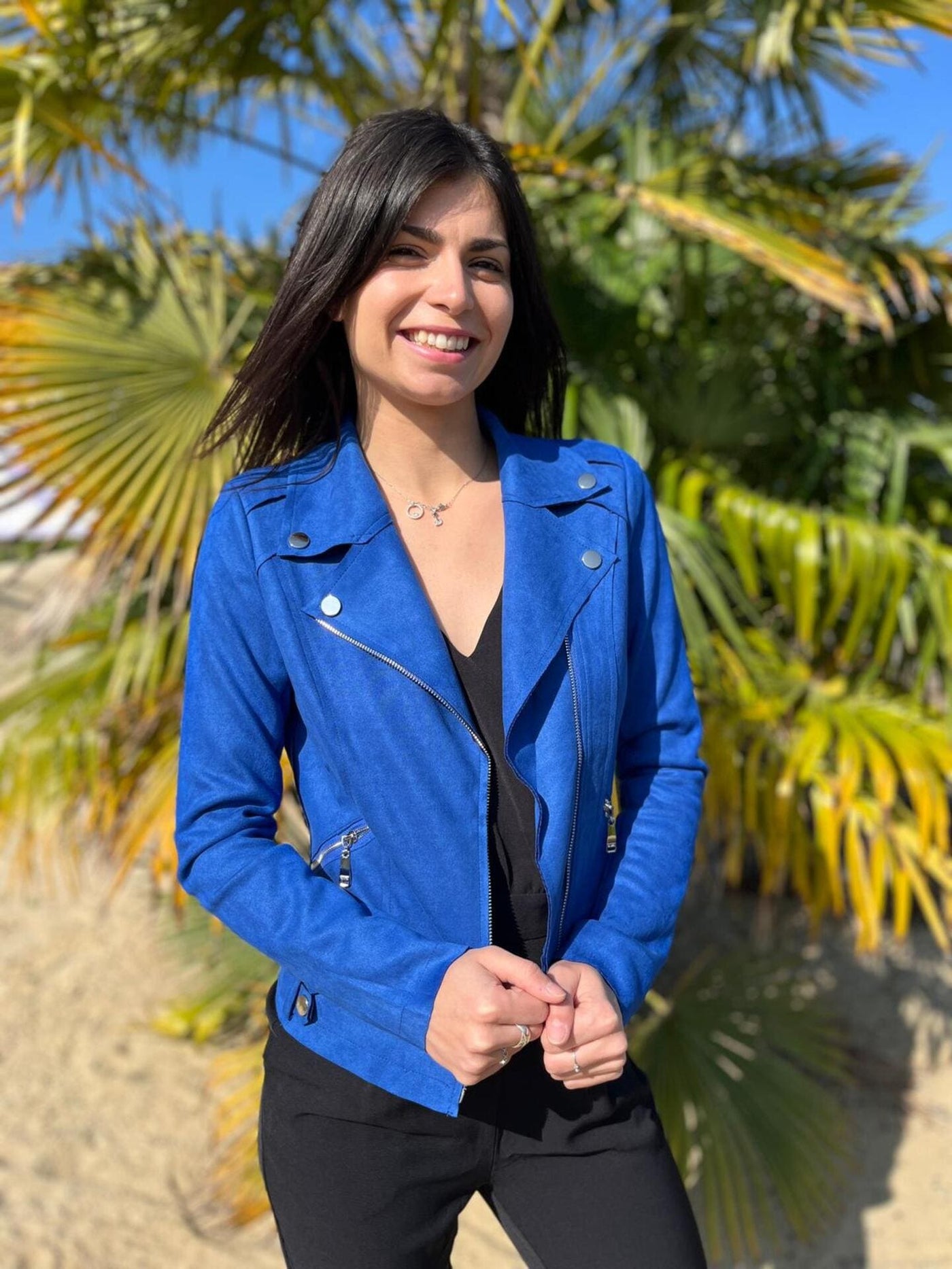 Mayumi｜キャメルジップアップバイカージャケット