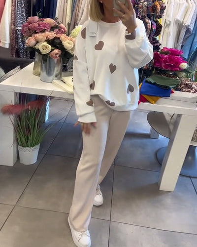 Arika | カジュアルハートプリント2ピースセット