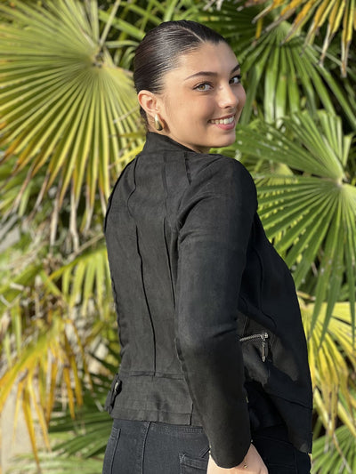 Mayumi｜キャメルジップアップバイカージャケット