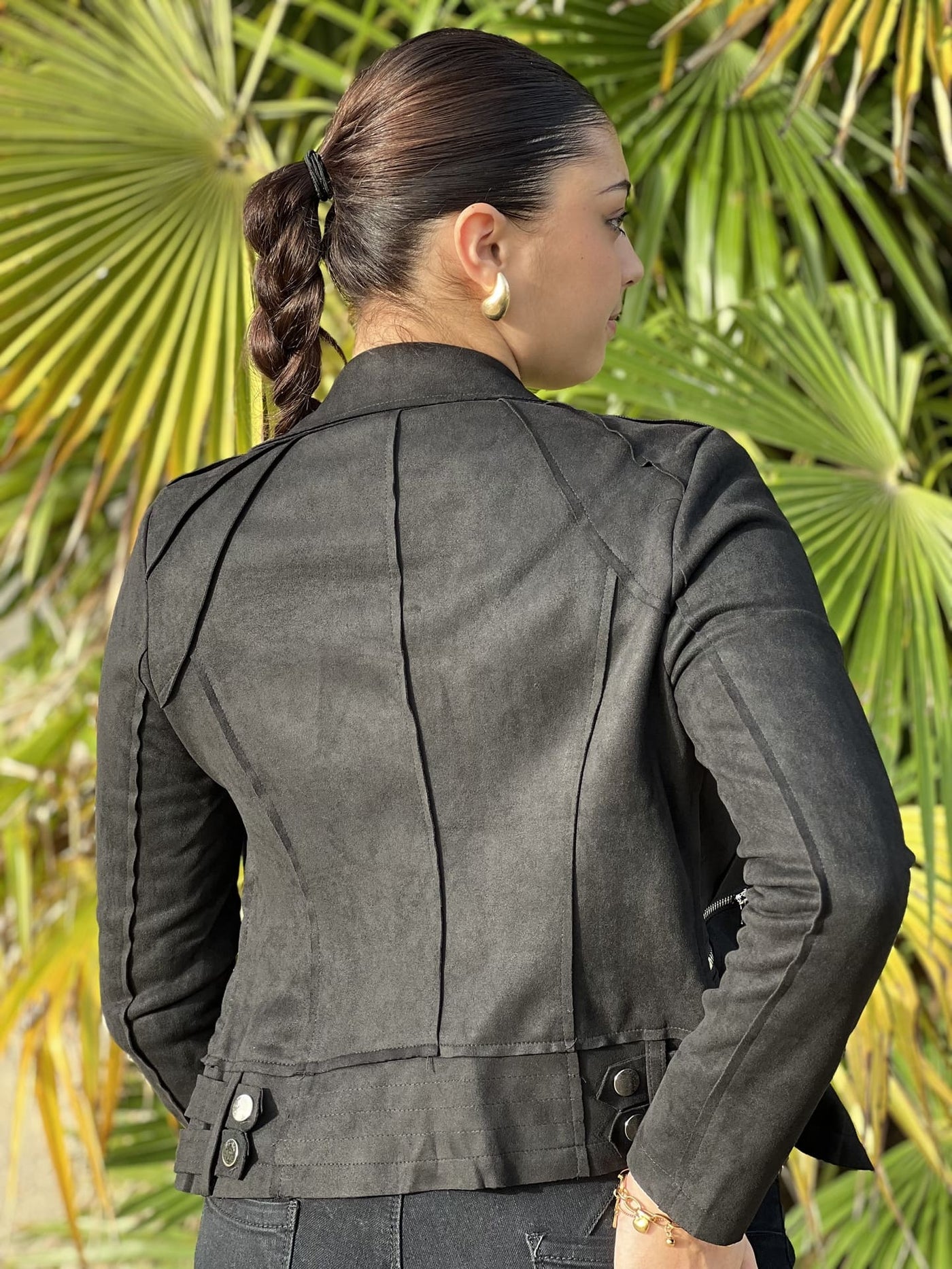 Mayumi｜キャメルジップアップバイカージャケット