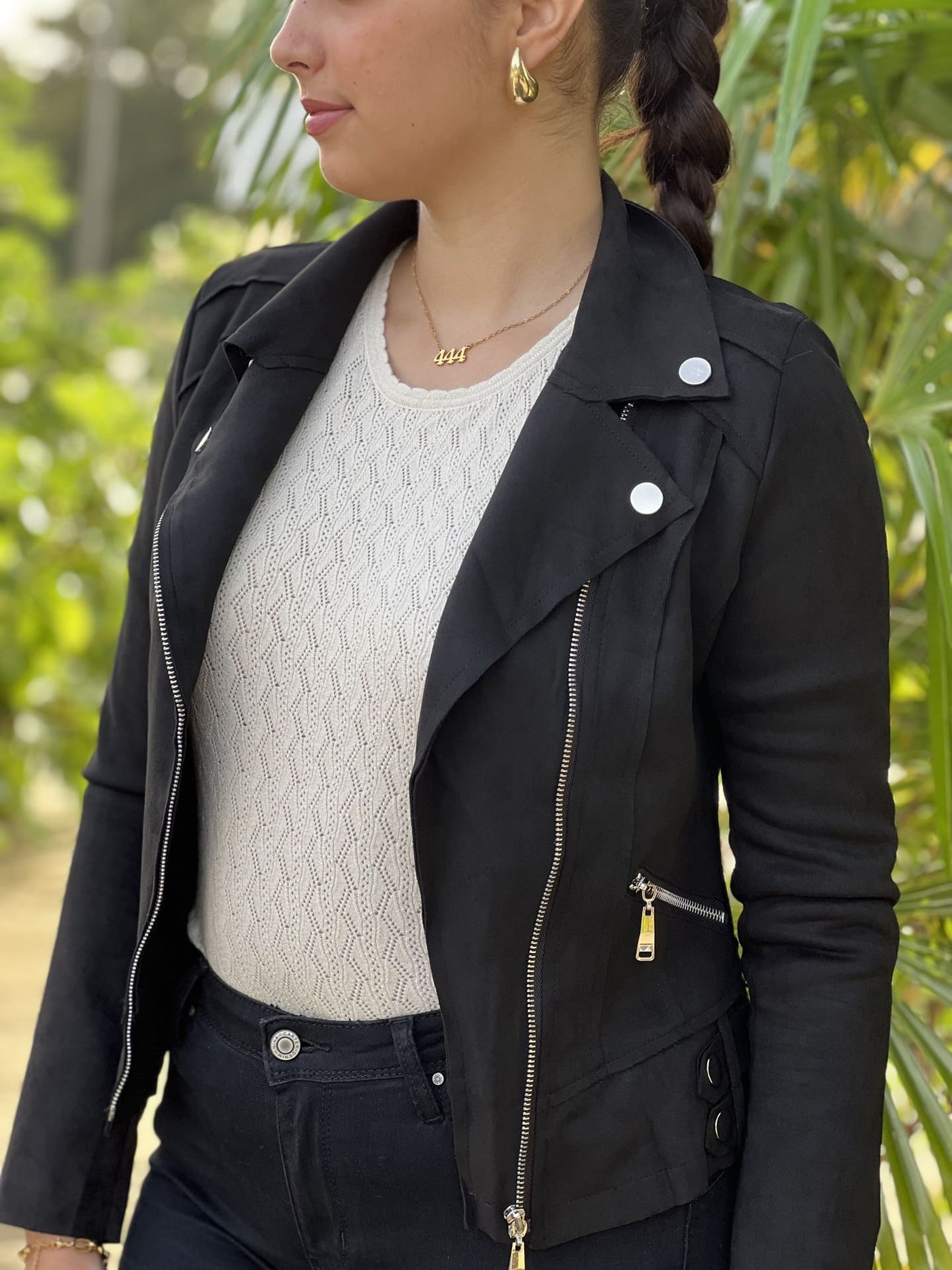 Mayumi｜キャメルジップアップバイカージャケット