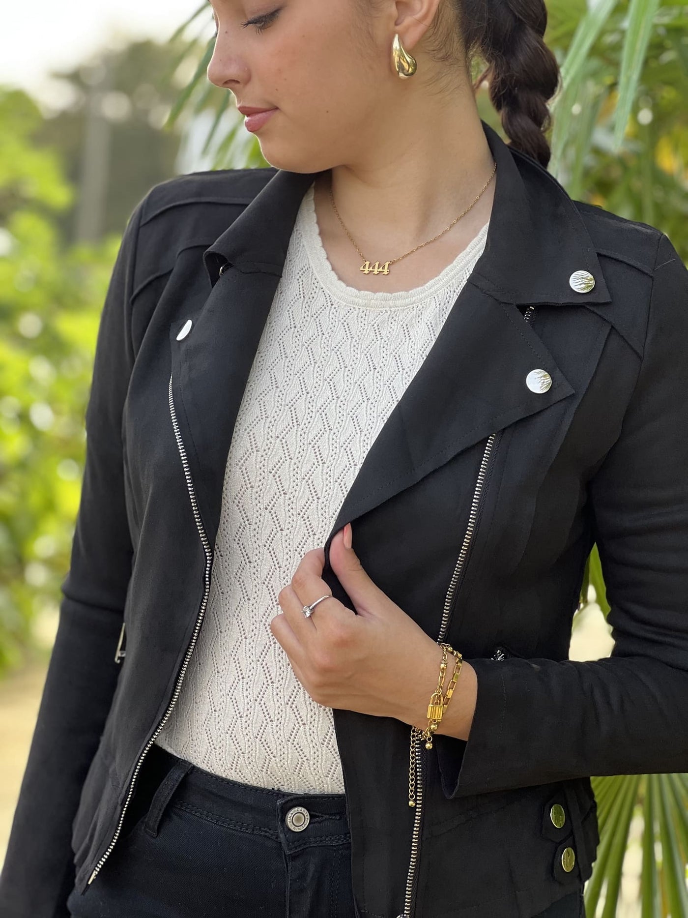 Mayumi｜キャメルジップアップバイカージャケット