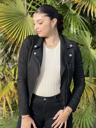 Mayumi｜キャメルジップアップバイカージャケット