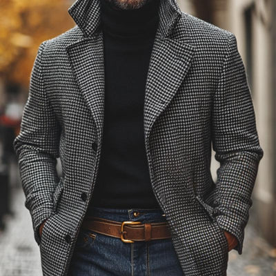 Hideaki | ハウンドトゥースラペルコート